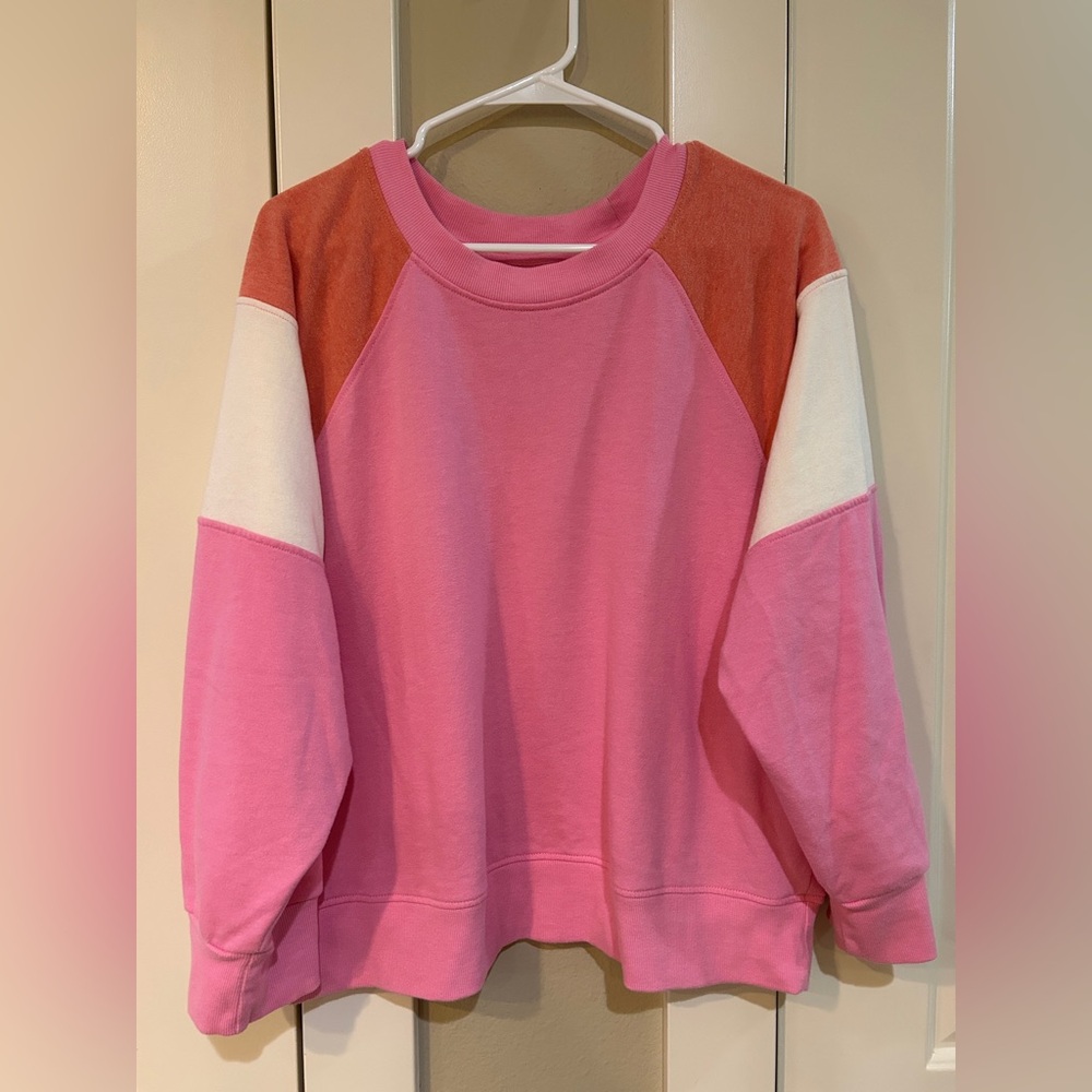 Maurices Pink Colorblock Crewneck Sweatshirt